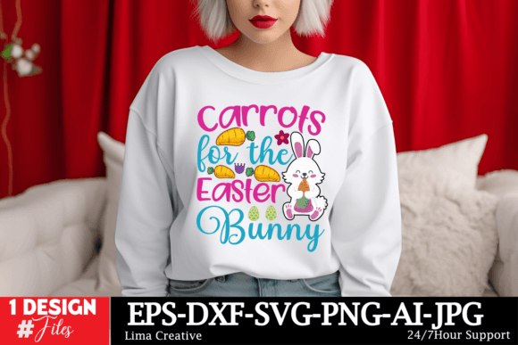 Carrots for the Easter Bunny SVG Cut Fil and T-Shirt Designs