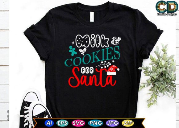 Milk Cookies for Santa: T-Shirt Designs with Holiday Charm