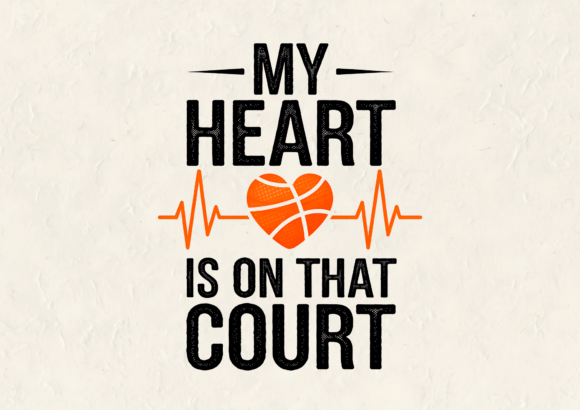 My Heart is on That Court T-Shirt Design